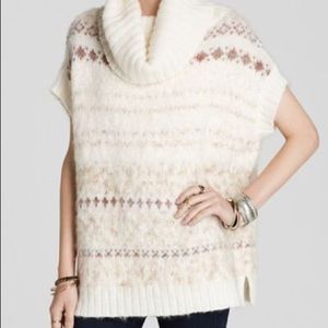 Free People Snow Bunny sweater cowl S fair isle